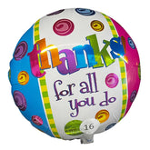 17 inch Thanks for all You Do White Blue Pink Foil Balloon 16